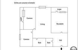 Apartament semifinisat, 3 camere, 76 mp, decomandat, 2 balcoane, zona Tauti!