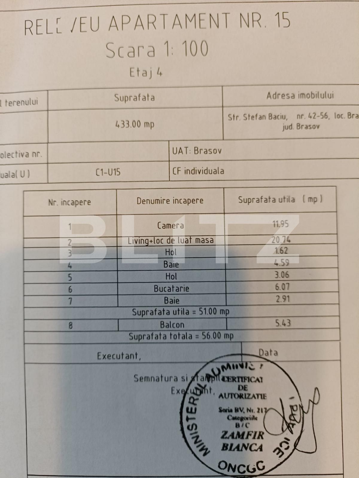 Apartament de 2 camere, 54 mp, loc de parcare și boxă, zona Tractorul 