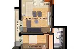 Apartament in bloc nou, 2 camere, semifinisat, balcon, 55.67 mp utili!