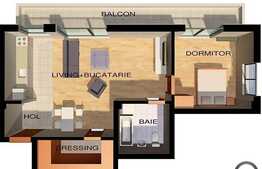 Vanzare 2 camere, semifinisat, 60.62 mp, terasa 16.37 mp, zona strazii Fabricii!