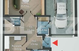 Duplex 4 camere finalizat, 120 mp, gradina, zona Valea Chintaului