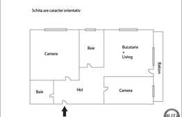 3 camere, 78.58 mp plus balcon 8.24 mp, zona aerisita!