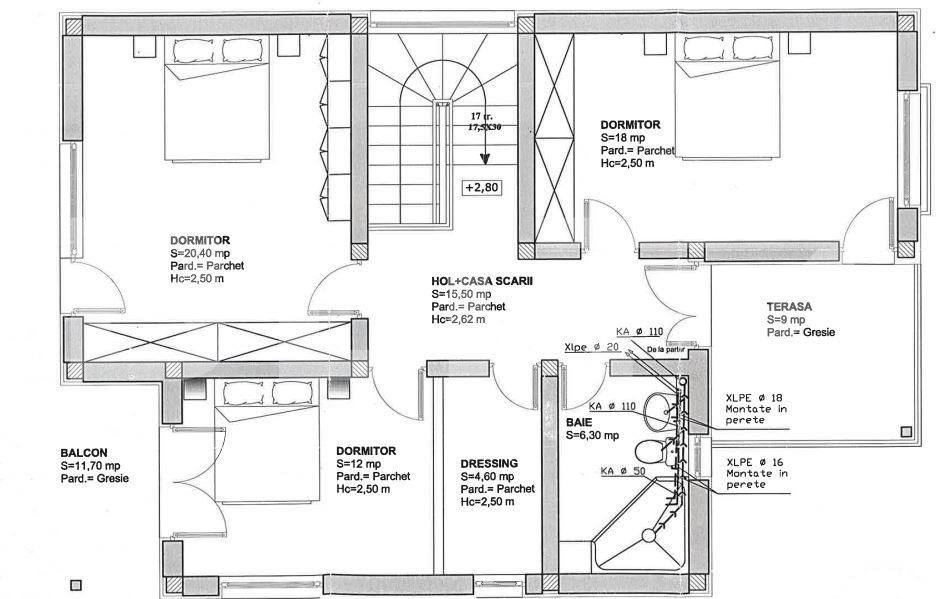 Casa individuala 4 camere, 196 mp utili, garaj, teren 500 mp, Floresti