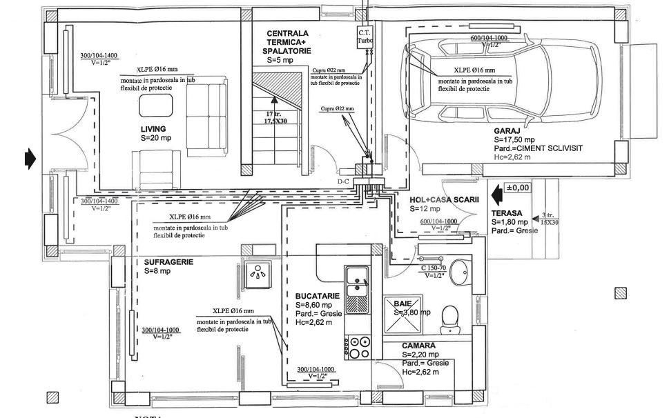 Casa individuala 4 camere, 196 mp utili, garaj, teren 500 mp, Floresti