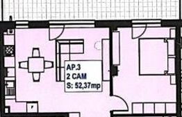 Apartament 2 camere, 52 mp, terasa, finisat, zona exclusivista Floresti