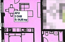 Apartament 2 camere, 55 mp, balcon, Finisat, etaj intermediar, zona exclusivista Floresti