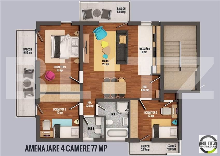 Apartament de vânzare 4 camere Manastur - 12891AV | BLITZ Cluj-Napoca | Poza2