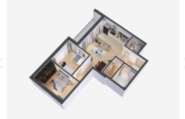 Apartament semifinisat, 3 camere, 2 bai, 67mp, zona Avram Iancu