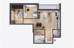 Apartament semifinisat, 3 camere, 2 bai, 67mp, zona Avram Iancu