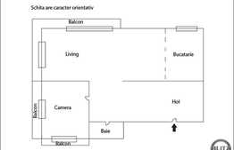Apartament cu 2 camere, 52 mp, 3 balcoane, etajul 1, zona strazii Eroilor!