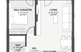 Apartament cu 2 camere, 45 mp, zona Centrală