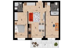 Apartament 3 camere, 64mp, bloc nou, zona Golden Tulip 