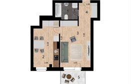 Apartament 2 camere, 41mp, bloc nou, zona Golden Tulip TVA inclus 