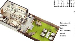 Apartament 2 camere, gradina 41 mp, terasa, Zona Stejarului!