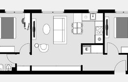 Apartament 3 camere, 43mp, etaj intermediar, zona Diana