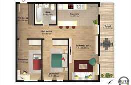 3 camere, 65 mp, terasa 11,5 mp, decomandat, semifinisat, zona strazii Donath!