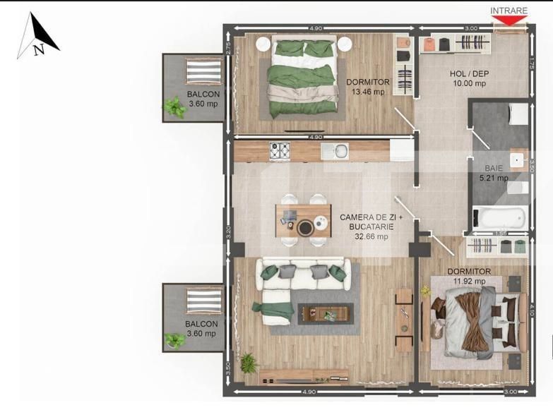 Apartament de vânzare 3 camere Tractorul - 133553AV | BLITZ Brașov | Poza3