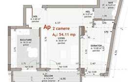 De vanzare apartament cu 2 camere, 54 mp, semifinisat, zona Calea Manastur!