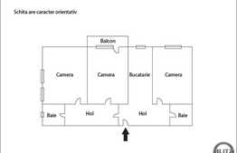 3 camere, 64 mp utili, 1 balcon inchis,  zona strazii Grigore Alexandrescu