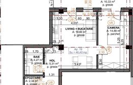Apartament 2 camere, finisat, 46.40mp, Iris