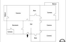 Vanzare apartament cu 4 camere cu 2 balcoane si loc parcare