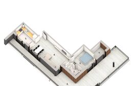 Apartament de 2 camere, 57mp, terasa 76mp, parcare, zona Denver