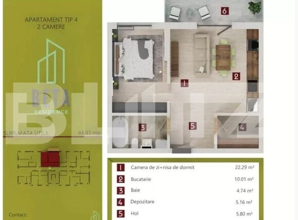 Apartament de vânzare 2 camere Chinteni - 134774AV | BLITZ Cluj-Napoca | Poza1