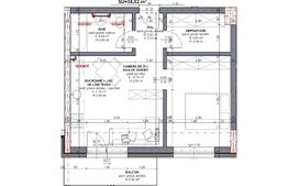 Apartament cu 2 camere, 39 mp, semifinisat, Beta Residence
