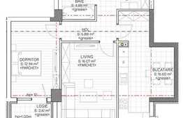 2 camere, 61 mp, etaj intermediar, semifinisat, zona Polus Center