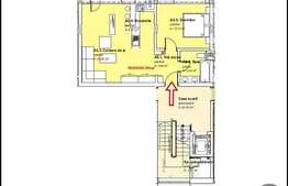 2 camere, 56,35 mp, semifinisat, terasa, zona Lidl