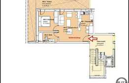 2 camere, 46 mp, semifinisat, terasa 35 mp, zona Lidl