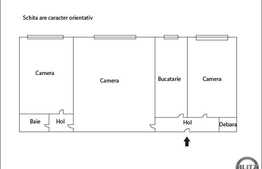 3 camere, 46 mp, etaj intermediar, zona strazii Mehedinti