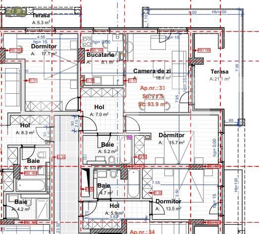 Apartament 3 camere, 72 mp, etaj intermediar, terasa 27 mp, zona Vivo 