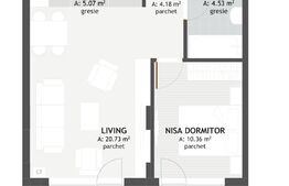 Apartament cu CF de 2 camere,45 mp,orientat EST , Bloc Premium