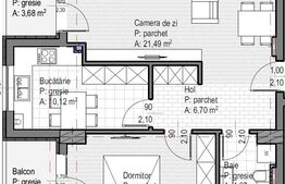 Apartament 2 camere finisat, 56 mp utili, 2 balcoane, etaj intermediar, Sopor!