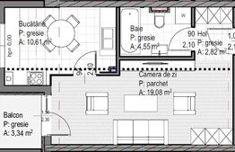 Apartament 1 camera finisat, 37 mp utili, balcon 3.3 mp, etaj intermediar, Sopor!
