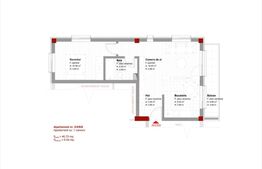 Apartament 2 camere ,47mp semifinisat,  Marasti