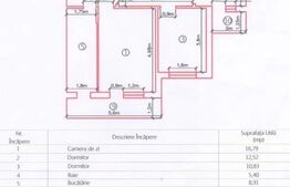 Apartament 3 camere, 67 mp, 2 balcoane, Zona Big