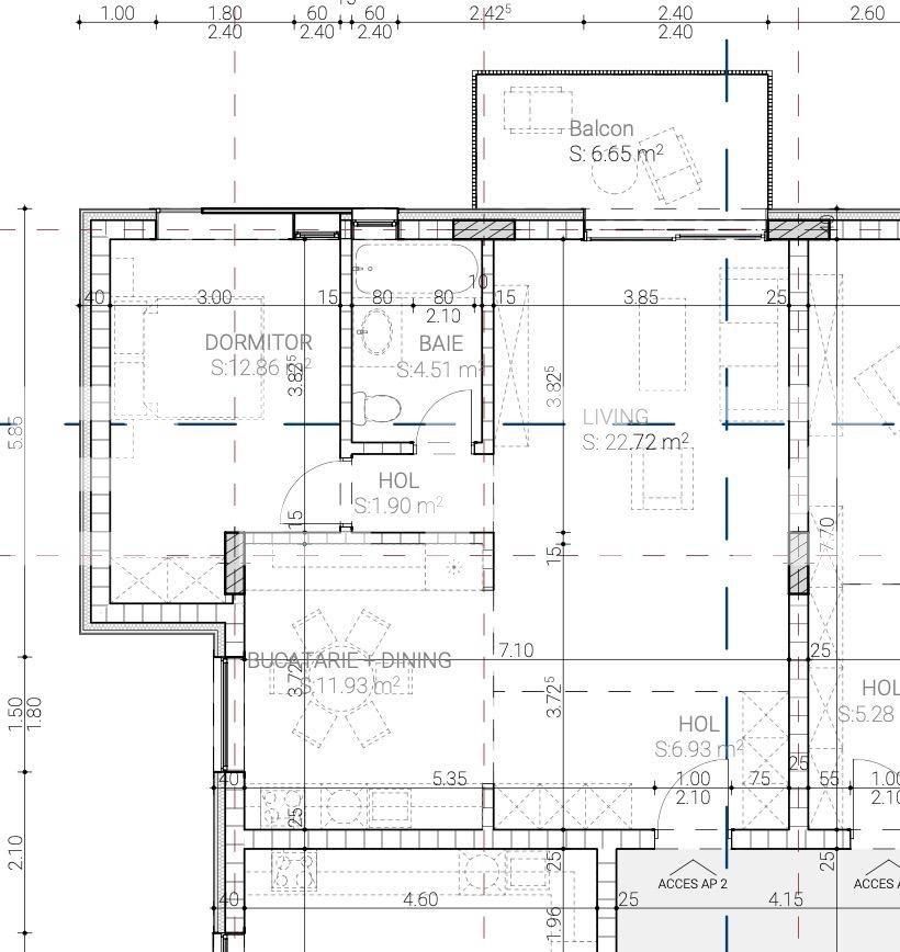 Apartament 2 camere, 62 mp, bloc nou, et 1, zona Între Lacuri