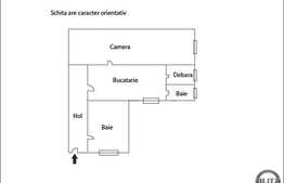 1 camera, 42,97 mp, decomandat, curte, zona strazii Crisan!