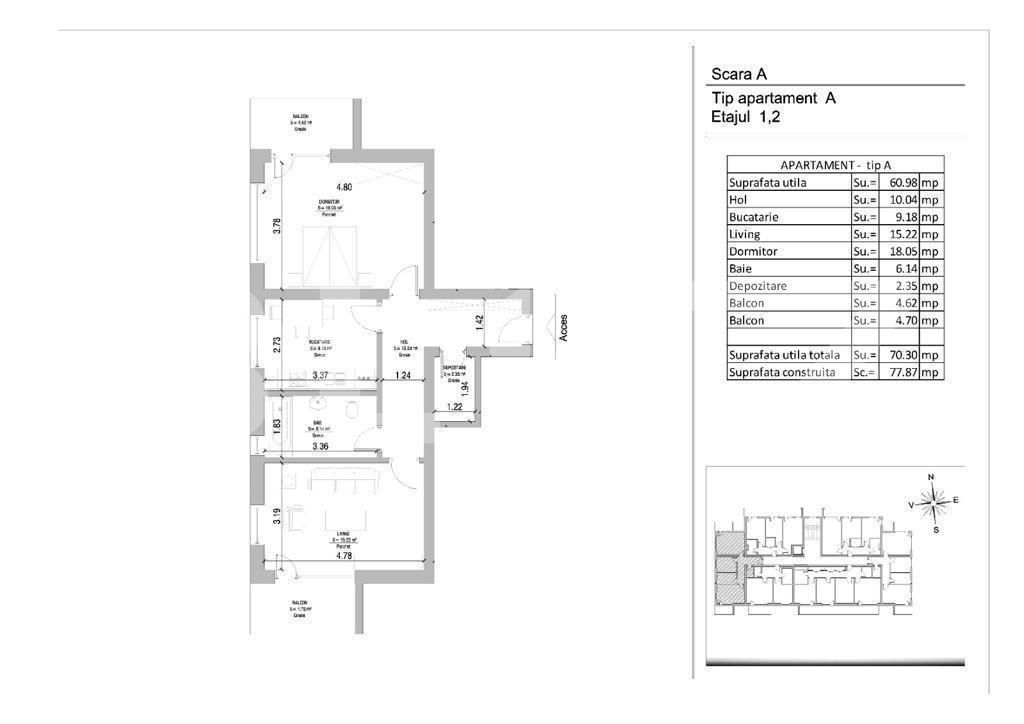 Apartament de vânzare 2 camere Grivitei - 138478AV | BLITZ Brașov | Poza3