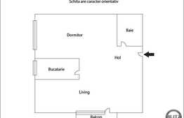 Apartament 2 camere, 54,65 mp, semifinisat, zona strazii Taietura Turcului