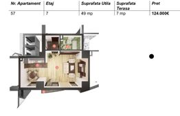 Apartament 1 camera 49 mp utili, parcare, view deosebit, West City Tower