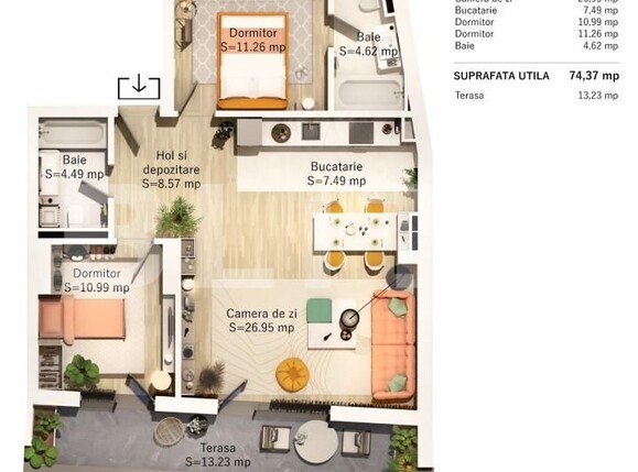 Apartament de vânzare 3 camere Central - 139090AV | BLITZ Cluj-Napoca | Poza2