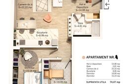 Apartament 3 camere, 69mp, zona Parcul Central 