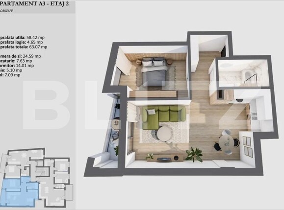 Apartament de vânzare 2 camere Semicentral - 139394AV | BLITZ Cluj-Napoca | Poza1
