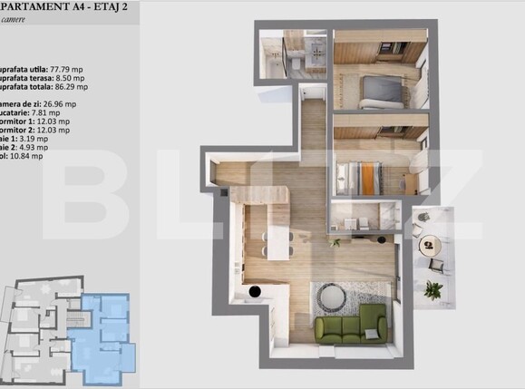 Apartament de vânzare 3 camere Semicentral - 139395AV | BLITZ Cluj-Napoca | Poza2