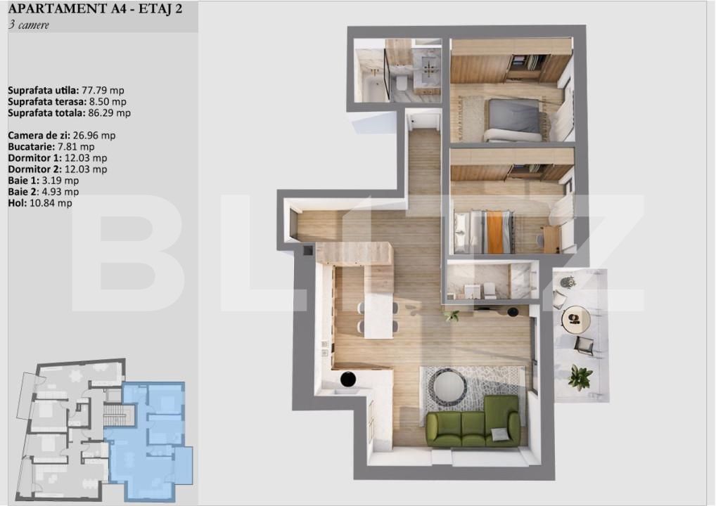 Apartament de vânzare 3 camere Semicentral - 139395AV | BLITZ Cluj-Napoca | Poza2