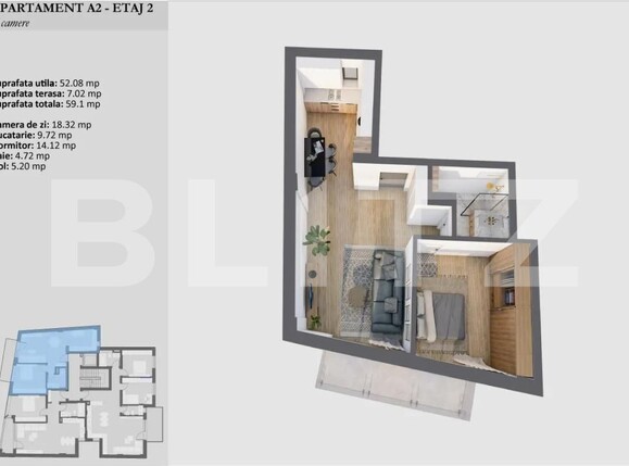 Apartament de vânzare 2 camere Semicentral - 139397AV | BLITZ Cluj-Napoca | Poza1