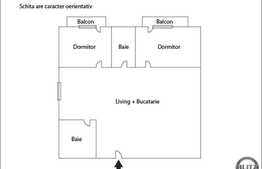 3 camere, 65 mp, etaj intermediar, 2 balcoane, zona strazii Bulevardul Muncii